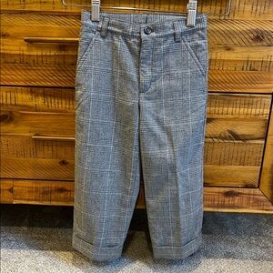 NWT Janie & Jack Gray Plaid Trousers Italian Wool